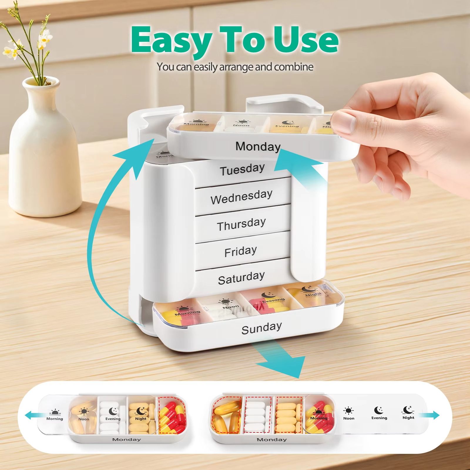 7-Tage Pillenbox mit Tageslabels Zorenza