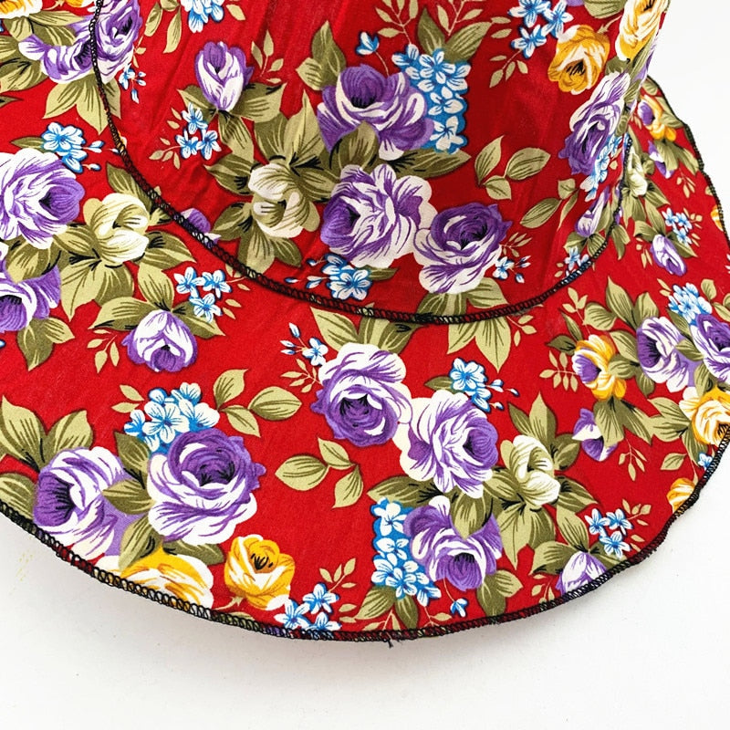 Faltbarer Sonnenhut Bambus mit Blumenmuster -    Zorenza