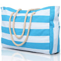 Strandtasche Canvas Gestreift mit Reißverschluss -    Zorenza
