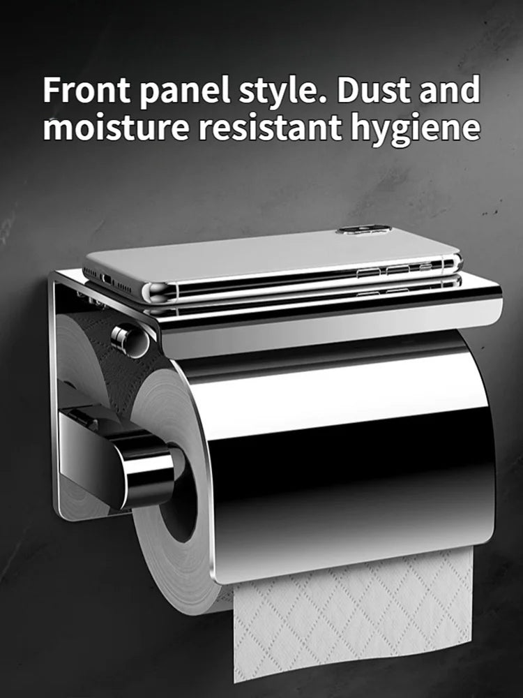 Toilet Paper Holder with Shelf – Always Dry and Dust-Free