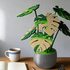 Untersetzer mit Kunstpflanze Monstera – Oberflächenschutz mit dekorativem Akzent Zorenza