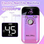 45000 RPM oplaadbare elektrische nagelboormachine Professionele nagelboren voor gelnagels Polish Draagbare nagelvijl manicure tool Zorenza