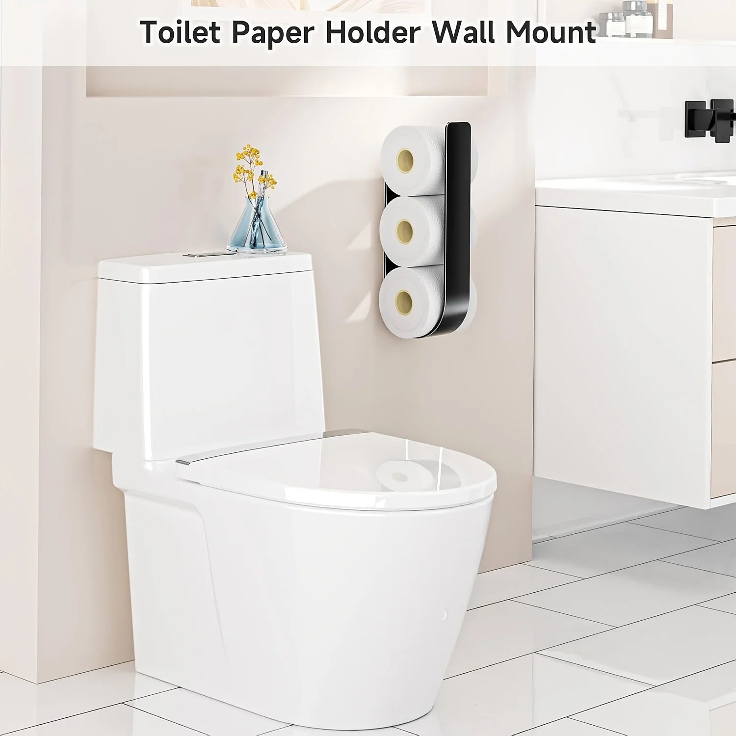 Wandhalter für 3 Toilettenpapierrollen – Ohne Bohren Zorenza