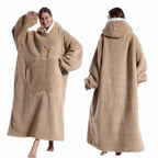 Kapuzendecke Sherpa Fleece Übergröße mit Ärmeln und Tasche -    Zorenza