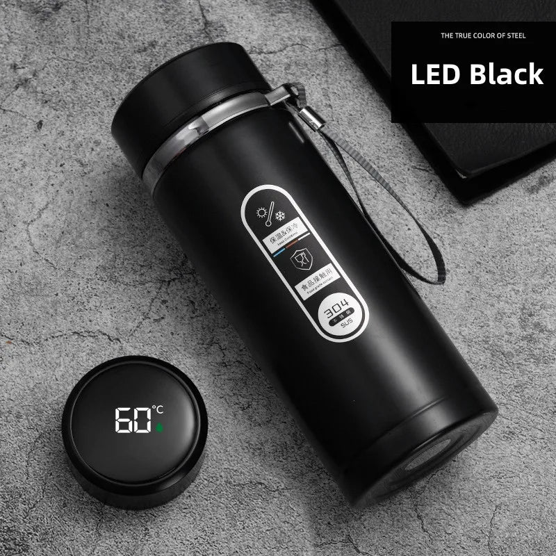 Thermosflasche mit LED-Temperaturanzeige – Edelstahl isoliert -    Zorenza
