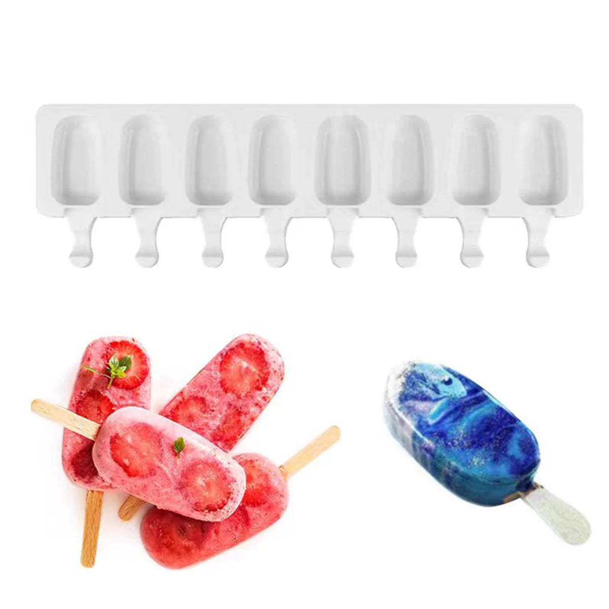 Eisform Silikonmit Holzstäbchen -    Zorenza