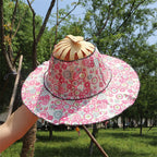 Faltbarer Sonnenhut Bambus mit Blumenmuster -    Zorenza