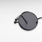 Sonnenbrille Steampunk Retro rund polarisiert UV400 Metallrahmen -    Zorenza