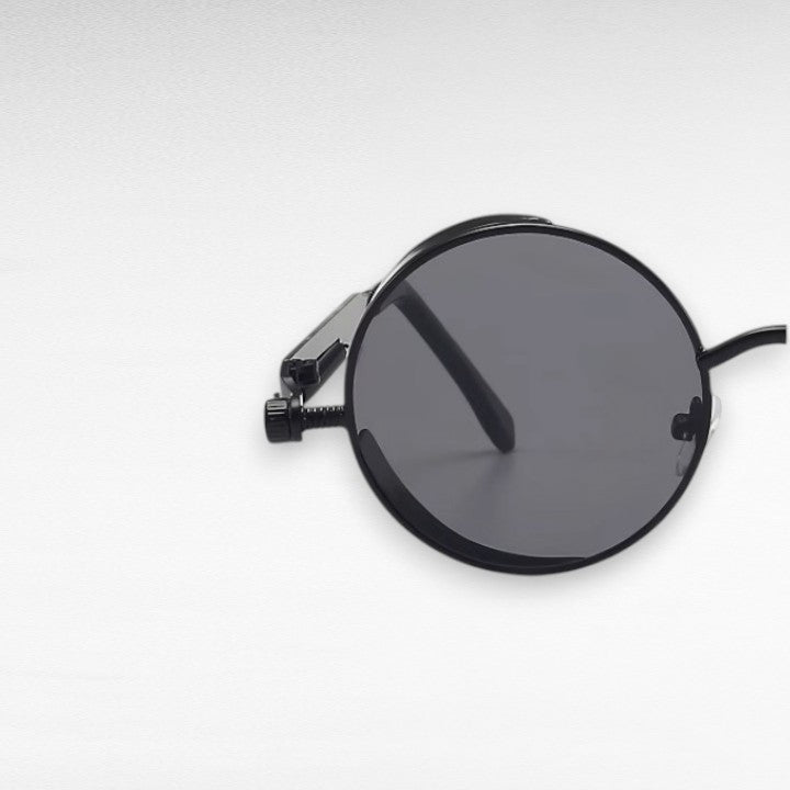 Sonnenbrille Steampunk Retro rund polarisiert UV400 Metallrahmen -    Zorenza