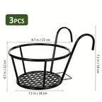 Hängende Balkon-Topfhalter mit Haken – 3er-Set Zorenza