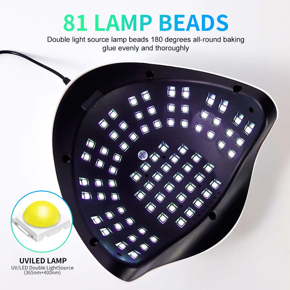 SUN X25MAX 81LED UV-Lampe zum Trocknen von Nägeln, schnell aushärtender Gel-Nagellack, professioneller, leistungsstarker UV-Lichttrockner, Maniküre-Salon Zorenza