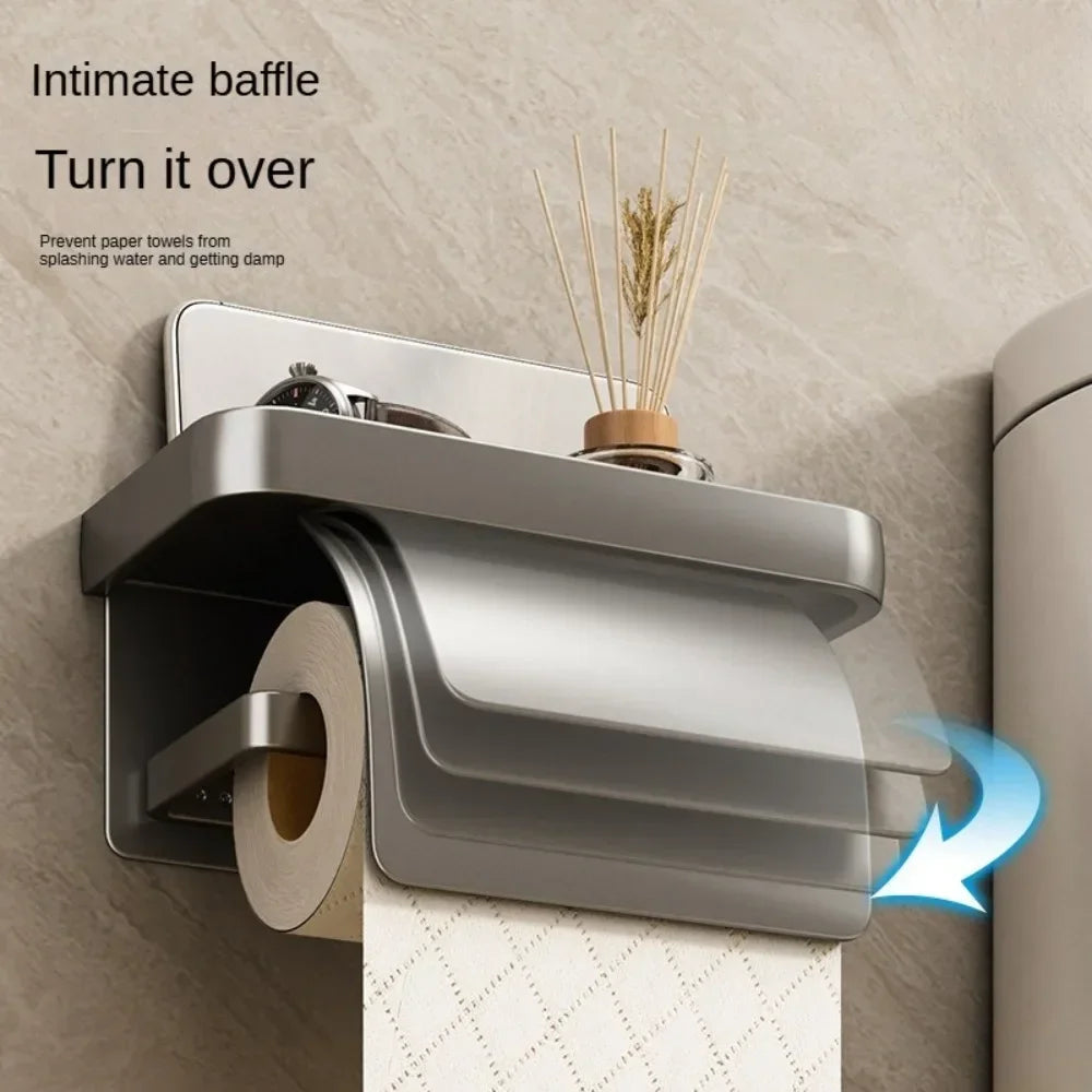 Toilettenpapierhalter mit Ablage – Papier bleibt trocken, alles griffbereit Zorenza