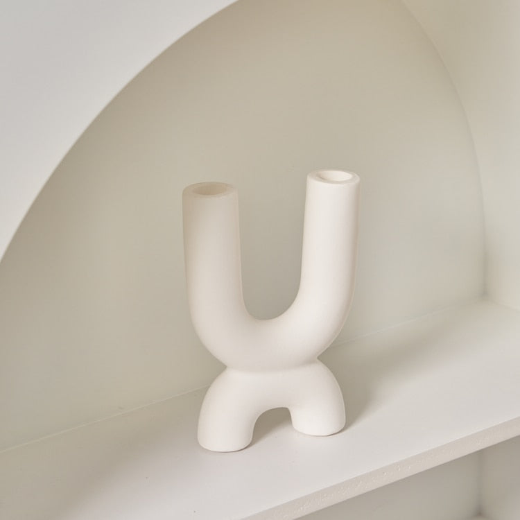 Kerzenhalter Keramik in U-Form -    Zorenza