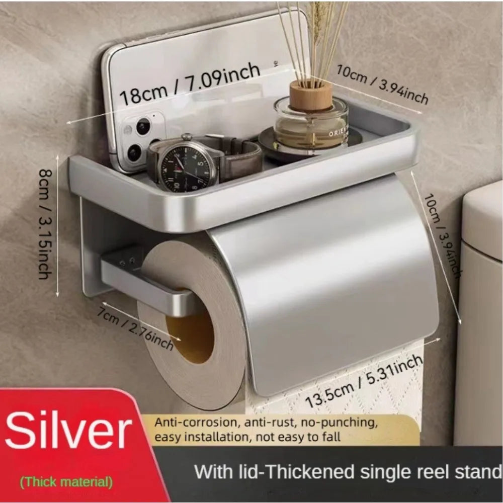 Toilettenpapierhalter mit Ablage – Papier bleibt trocken, alles griffbereit Zorenza