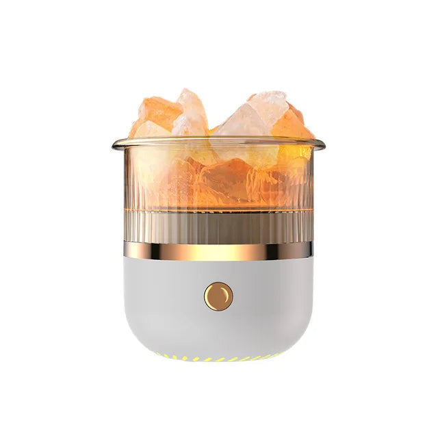 Salzlampen-Diffusor mit Himalaya-Kristall und LED-Beleuchtung -    Zorenza