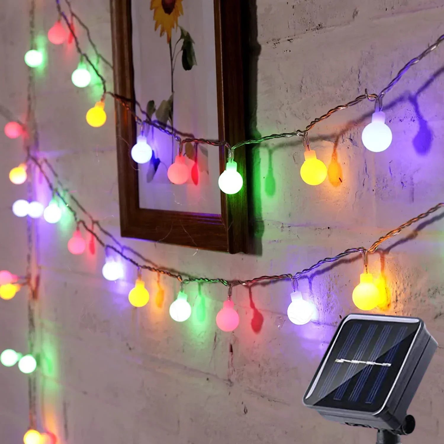 Solar-Lichterkette mit warmweißen LEDs für Garten und Terrasse -    Zorenza