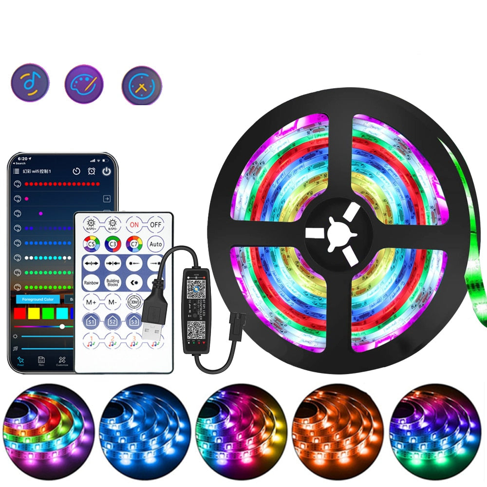 LED-Lichtband RGB mit Fernbedienung und App-Steuerung -    Zorenza