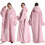 Kapuzendecke Sherpa Fleece Übergröße mit Ärmeln und Tasche -    Zorenza