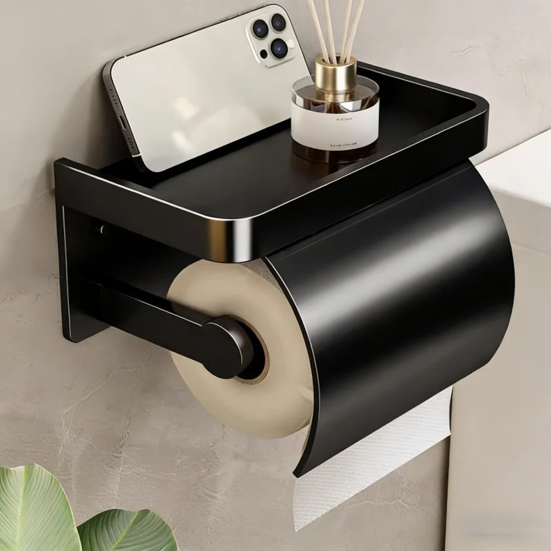 Toilettenpapierhalter mit Ablage – Papier bleibt trocken, alles griffbereit Zorenza