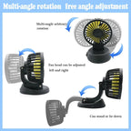 Auto-Ventilator 12V/24V/5V – Drehbar mit Zigarettenanzünder oder USB -    Zorenza