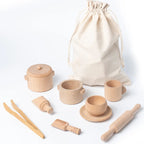 Holz-Spielküchen-Set mit 8 Teilen für Rollenspiele -    Zorenza