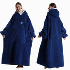 Kapuzendecke Sherpa Fleece Übergröße mit Ärmeln und Tasche -    Zorenza
