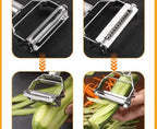 Gemüseschäler Edelstahl – Ergonomisch für Obst und Gemüse -    Zorenza