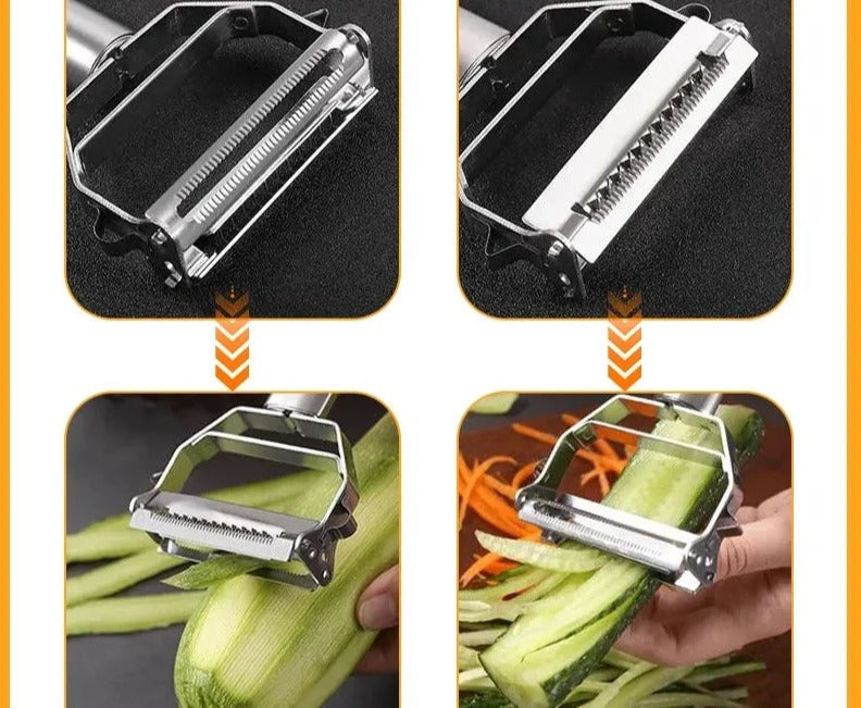 Gemüseschäler Edelstahl – Ergonomisch für Obst und Gemüse -    Zorenza