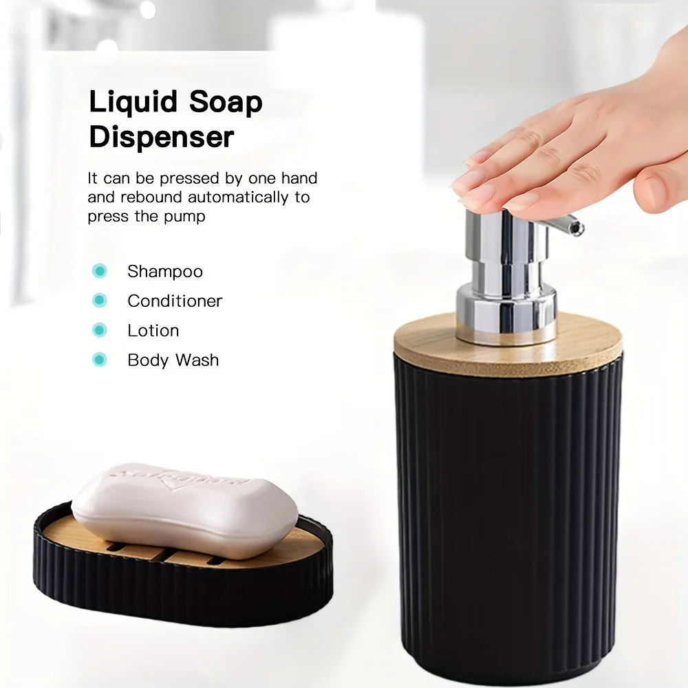 6 Piece Bathroom Set With Trash Can Toothbrush Holder Lotion Soap Dispenser Soap Dish Toilet Brush Bathroom Accessories Set Zorenza
