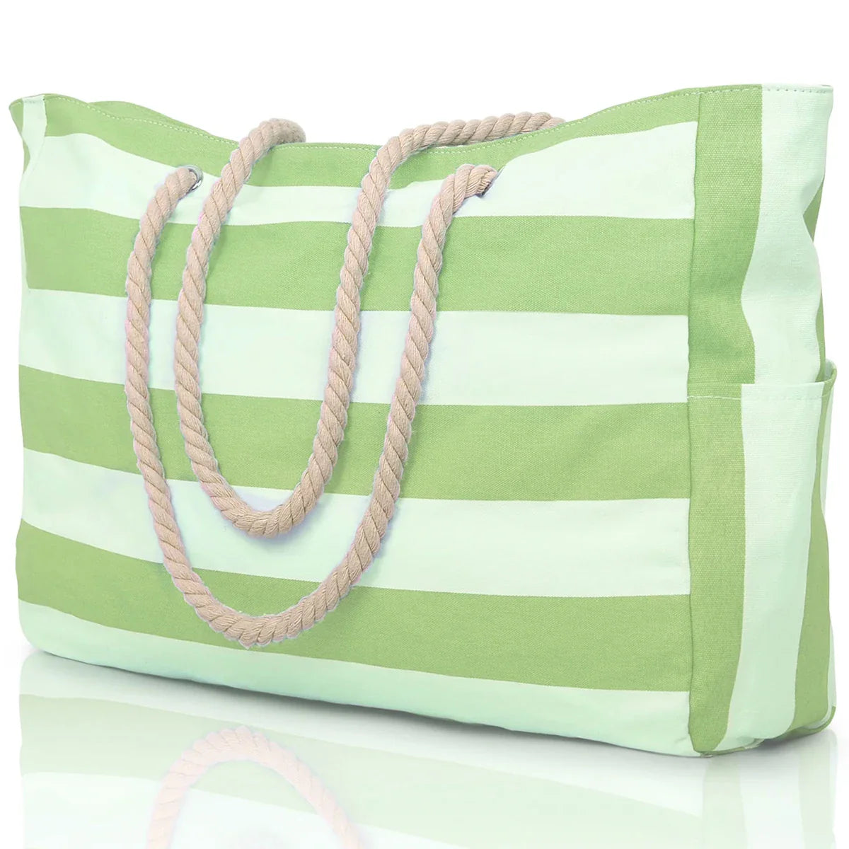 Strandtasche Canvas Gestreift mit Reißverschluss -    Zorenza