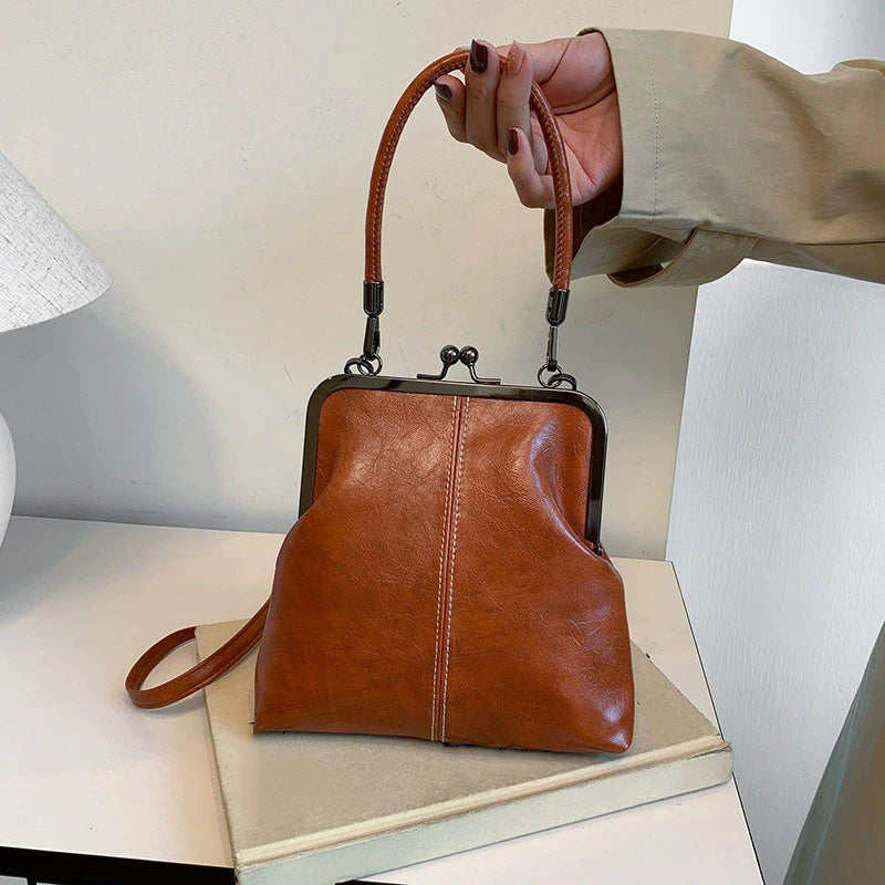Handtasche Kunstleder mit Vintage-Bügelverschluss -    Zorenza