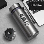 Thermosflasche mit LED-Temperaturanzeige – Edelstahl isoliert -    Zorenza