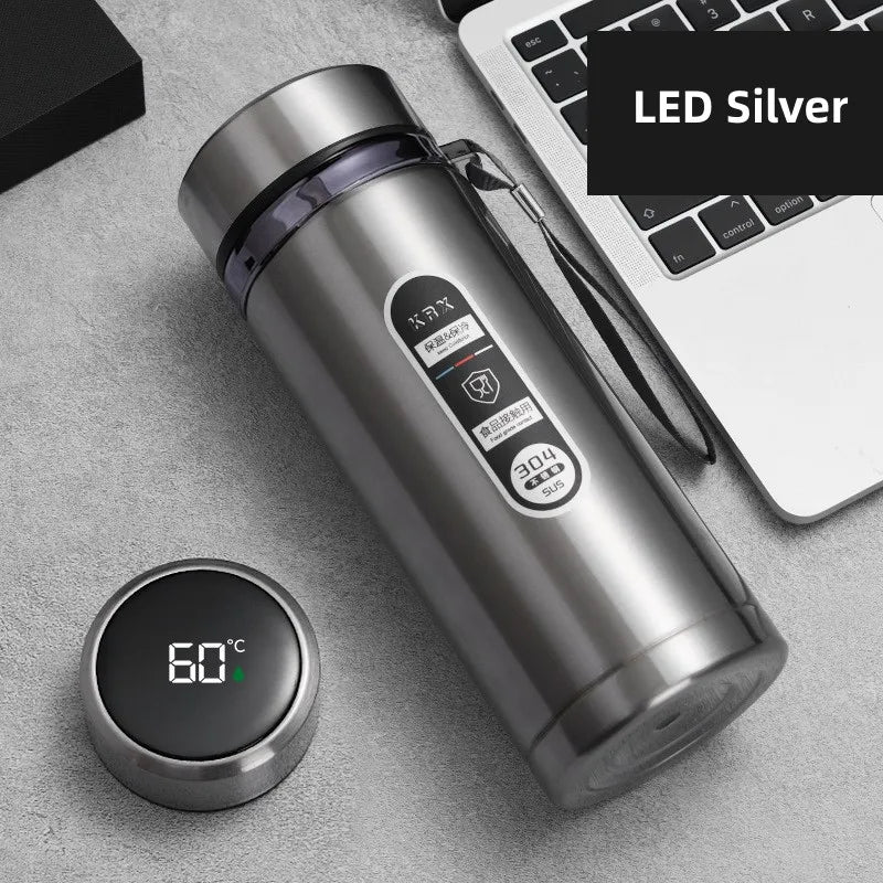 Thermosflasche mit LED-Temperaturanzeige – Edelstahl isoliert -    Zorenza