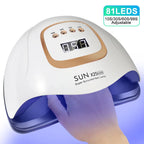 SUN X25MAX 81LED UV-Lampe zum Trocknen von Nägeln, schnell aushärtender Gel-Nagellack, professioneller, leistungsstarker UV-Lichttrockner, Maniküre-Salon Zorenza