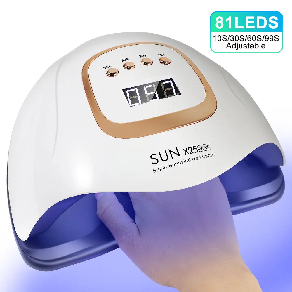 SUN X25MAX 81LED UV-Lampe zum Trocknen von Nägeln, schnell aushärtender Gel-Nagellack, professioneller, leistungsstarker UV-Lichttrockner, Maniküre-Salon Zorenza