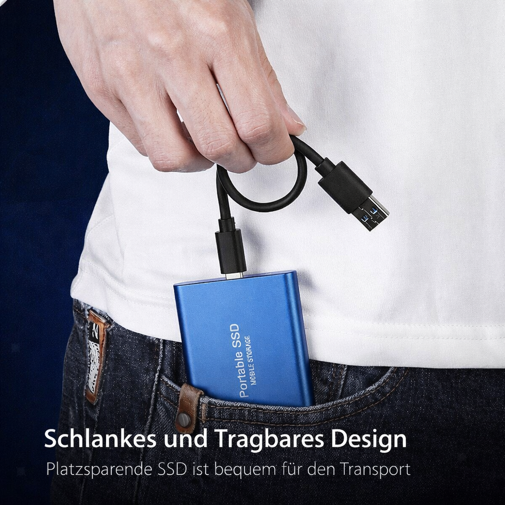 128GB Externe SSD Festplatte – Kompakter Schnellspeicher USB-C - Zorenza