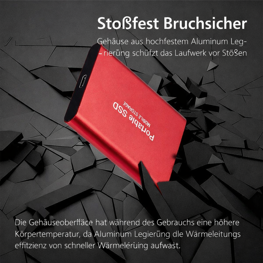 128GB Externe SSD Festplatte – Kompakter Schnellspeicher USB-C - Zorenza