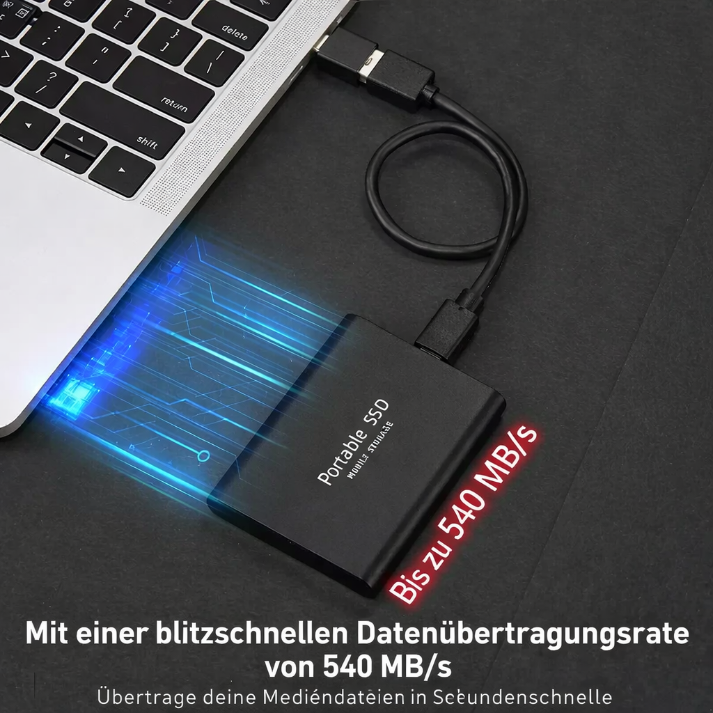 128GB Externe SSD Festplatte – Kompakter Schnellspeicher USB-C - Zorenza