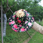 Faltbarer Sonnenhut Bambus mit Blumenmuster -    Zorenza