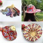 Faltbarer Sonnenhut Bambus mit Blumenmuster -    Zorenza
