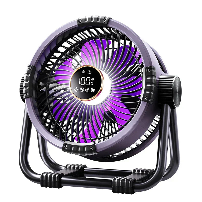 Campingventilator mit 20000mAh Akku und LED-Licht -    Zorenza