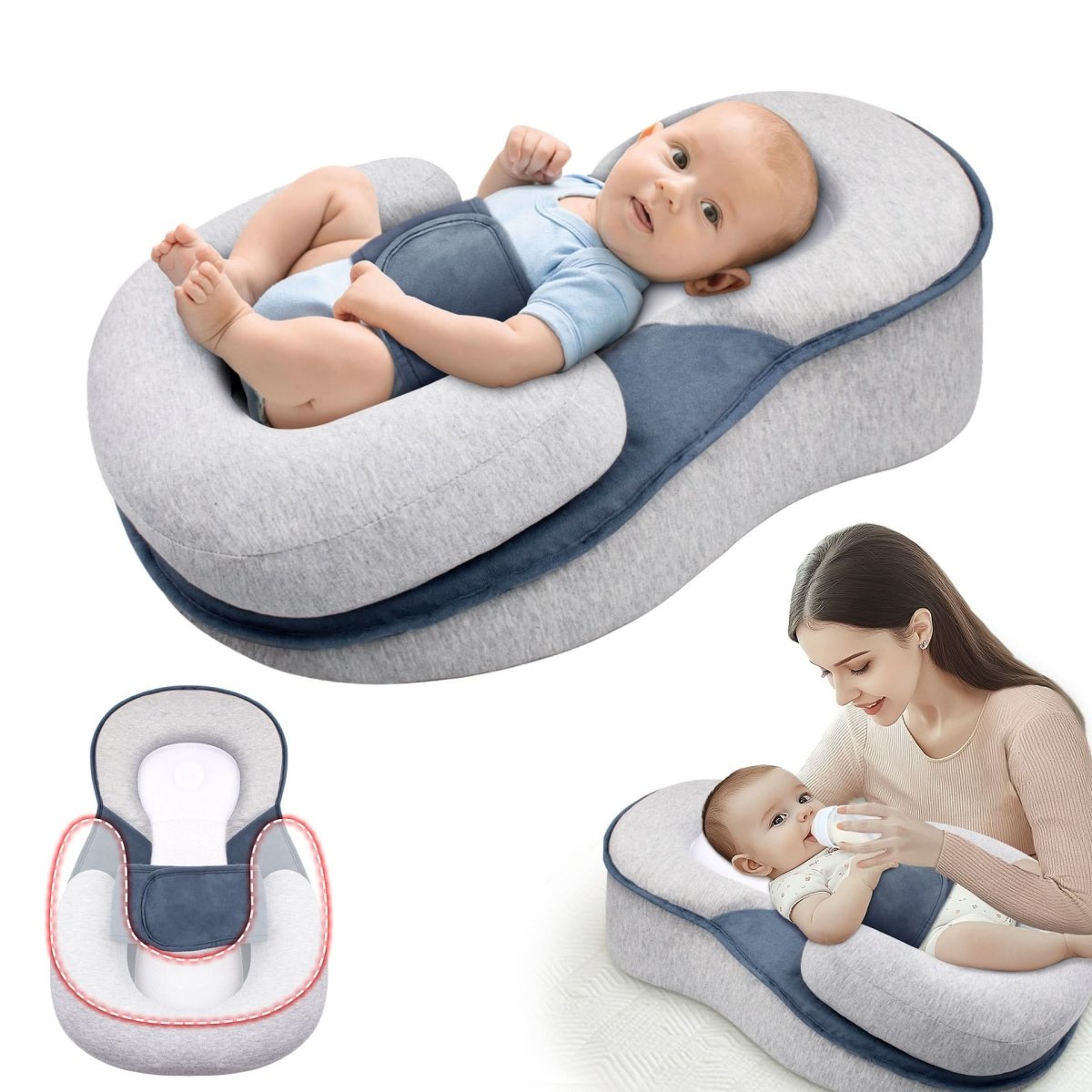 Baby-Lagerungskissen Ergonomisch – Sicherer Schlaf -    Zorenza