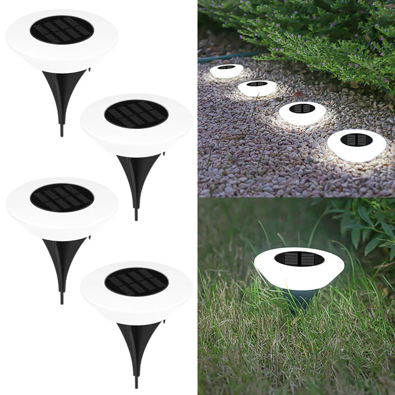 Solar-Bodenleuchte mit 14 LEDs und 360°-Bodenbeleuchtung – 4er-Set Zorenza