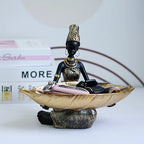 Dekorationsschale Afrikanisch Gold mit Figur -    Zorenza
