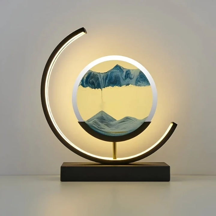 Sandbild-Lampe mit LED-Ring, Touch- & Fernbedienung, 18 × 27 cm -    Zorenza