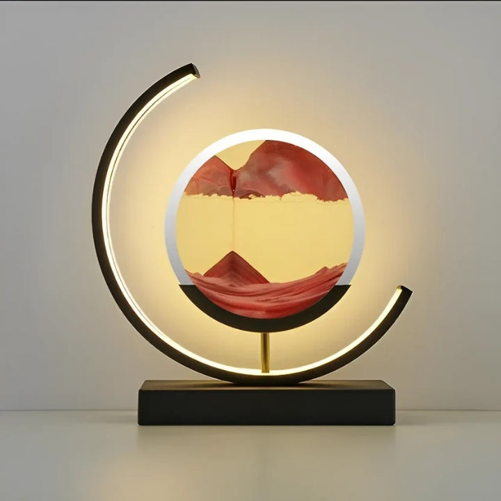 Sandbild-Lampe mit LED-Ring, Touch- & Fernbedienung, 18 × 27 cm -    Zorenza