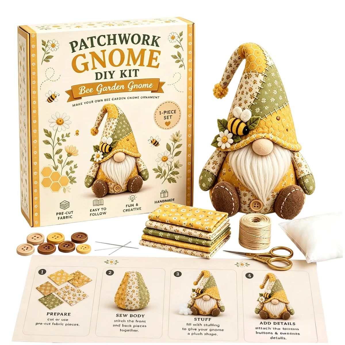 Patchwork-Puppen Nähset – Filz DIY Kit für 4 Stoffpuppen -    Zorenza