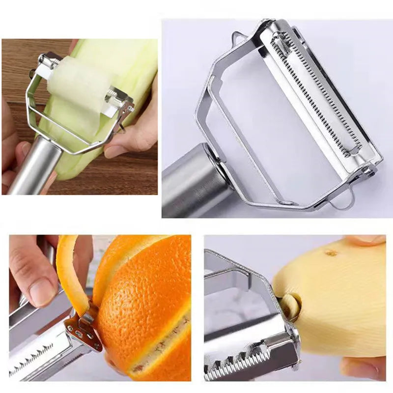 Gemüseschäler Edelstahl – Ergonomisch für Obst und Gemüse -    Zorenza