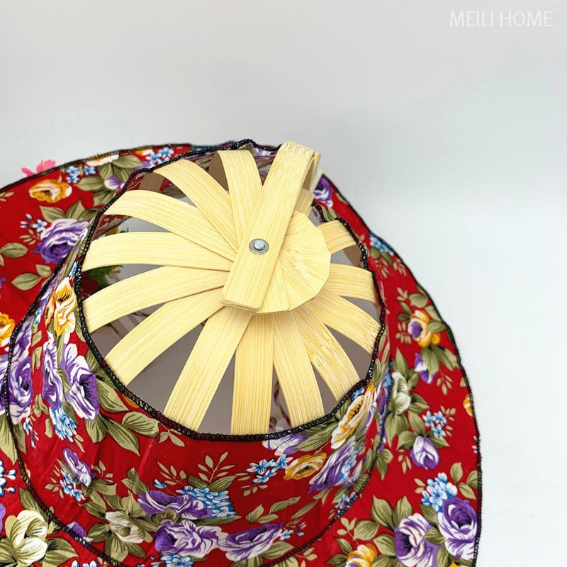 Faltbarer Sonnenhut Bambus mit Blumenmuster -    Zorenza