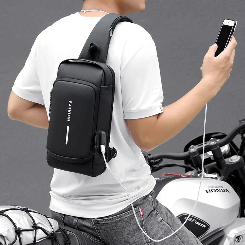 Crossbody-Bag mit USB-Anschluss & Zahlenschloss – Diebstahlsicher Zorenza